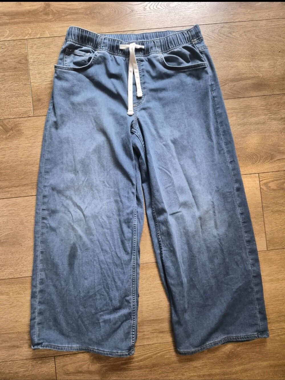 [LIKE NEW] GAP Womens Petite Medium Mid Rise Knit Easy Baggy Jeans Medium Indigo - Picture 6 of 11